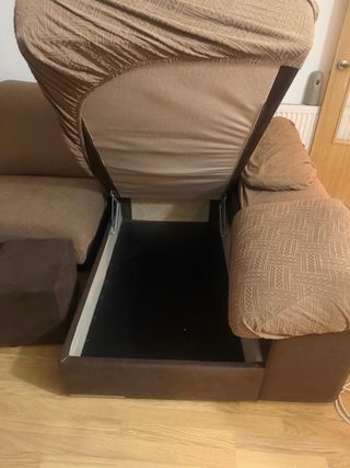 Sofá modular marrón y negro