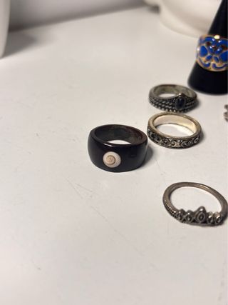 Lote de anillos plateados