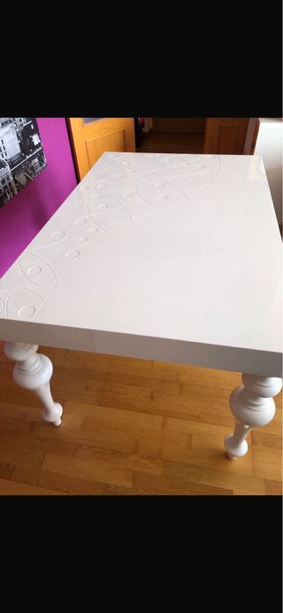 Mesa de comedor extensible blanca