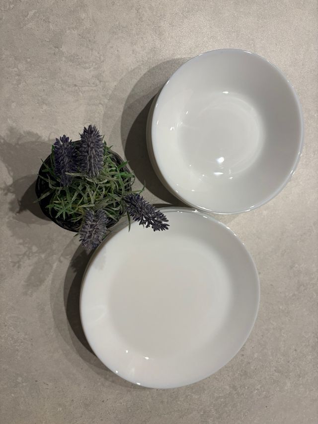 20 Platos de Porcelana Blanca