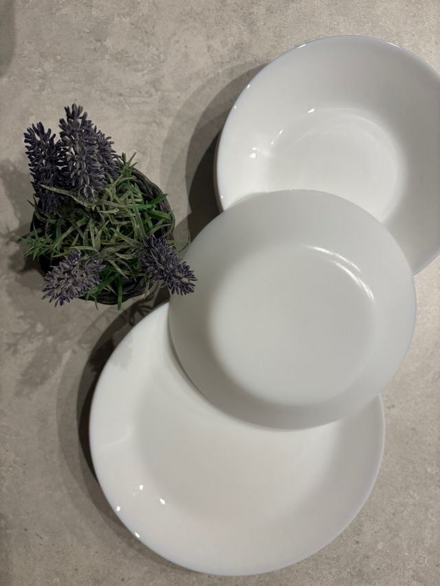 20 Platos de Porcelana Blanca