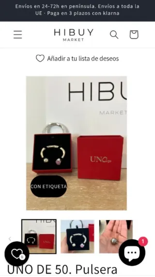 Caja UNO de 50 para joyas pulseras pendientes