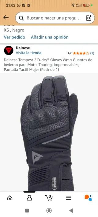 Nuevos 1 solo uso Guantes Dainese Invierno XS