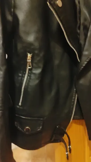 Chaqueta Biker Polipiel Negra Nueva