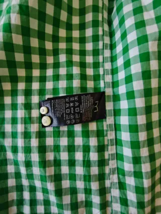 Camisa cuadros caballero verde y blanco