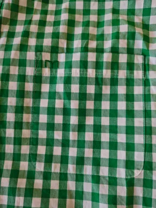 Camisa cuadros caballero verde y blanco