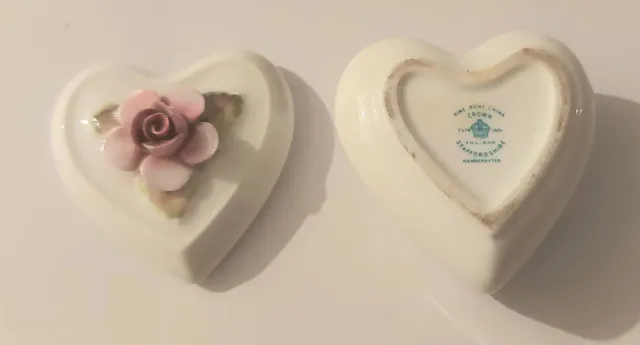 Joyero Corazón Crown Staffordshire Porcelana