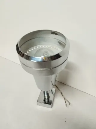 Lampada applique faretto anni 70 acciaio cromato