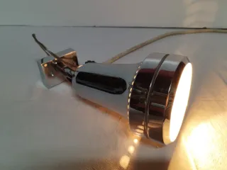 Lampada applique faretto anni 70 acciaio cromato