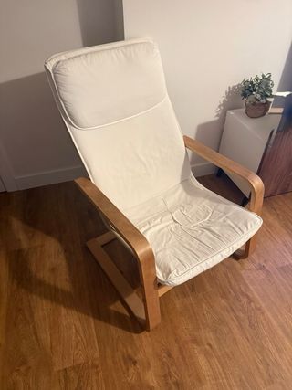 Butaca mecedora madera y tela