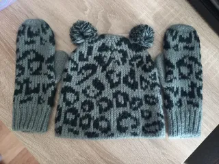Conjunto Gorro y Guantes Leopardo