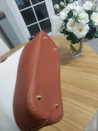 Bolso de mano mujer blanco y marrón
