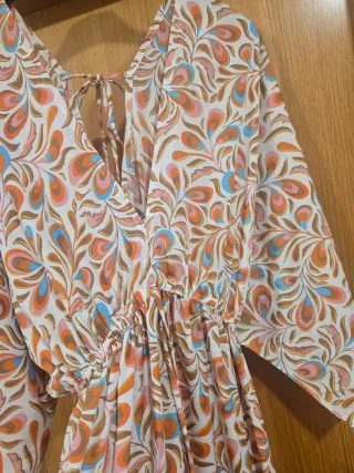 Vestido largo estampado multicolor