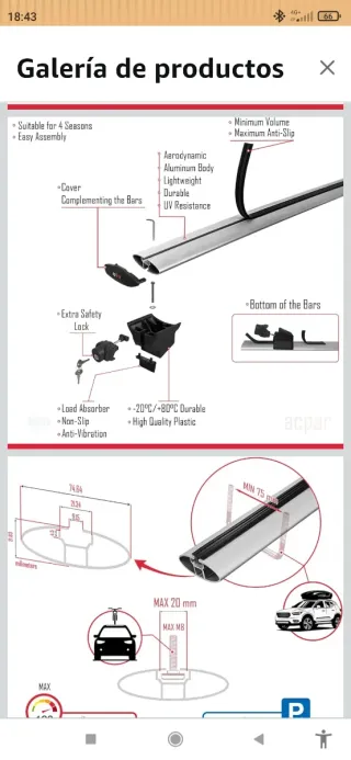 Barras de techo para coche