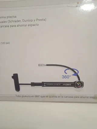 Inflador Manual Crivit con Manómetro