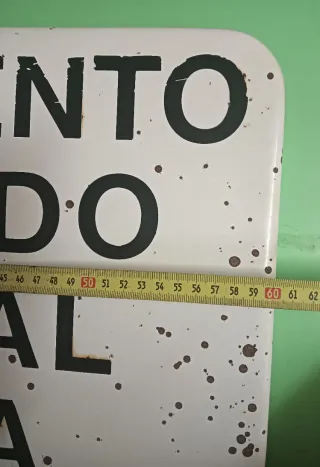 Cartel esmaltado antiguo
