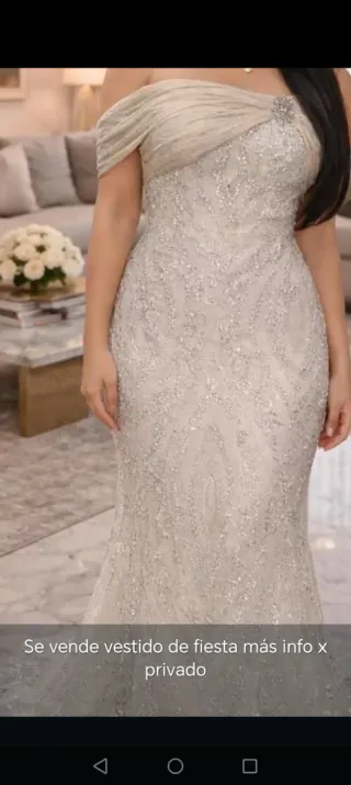 Vestido de fiesta champagne