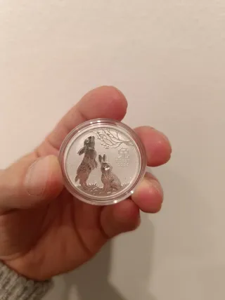 Moneda Plata lunar 3 2023 Conejo 1/2 oz