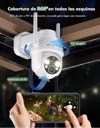 Cámara Seguridad YESYAMO Outdoor PTZ Solar