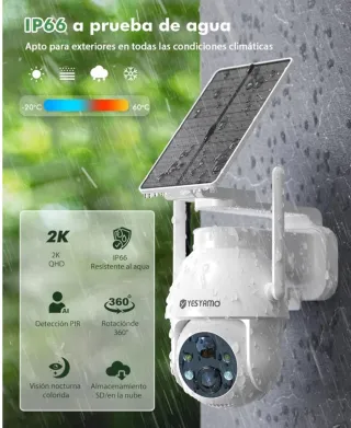 Cámara Seguridad YESYAMO Outdoor PTZ Solar
