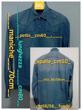 Camicia Morris Jeans Vintage Taglia 2XL