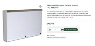 NEGATOSCOPIO 2 PANTALLAS ACERO BLANCO