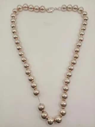 Collana perle sfera argento 925 stile Tiffany 46 g