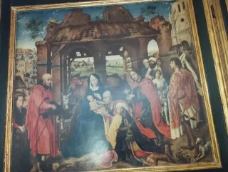 Tríptico religioso antiguo 1m x 40cm