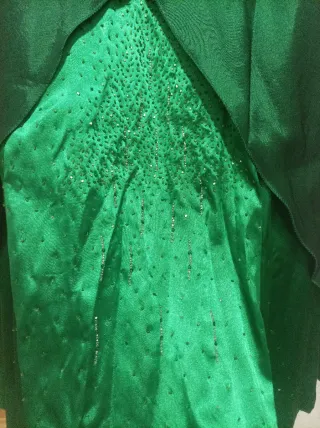 Vestido largo fiesta verde + chal