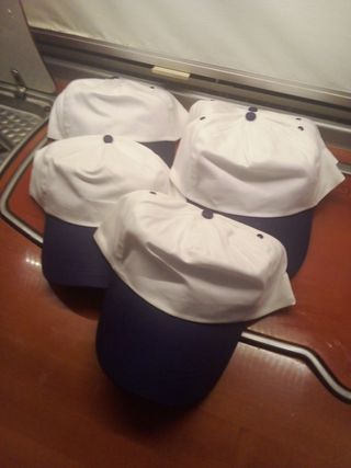 5 Gorras de béisbol blanca y azul