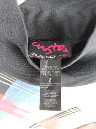 Vestido Custo Talla M Negro Estampado