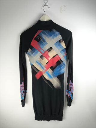 Vestido Custo Talla M Negro Estampado