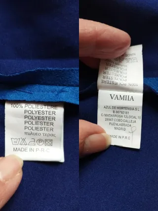 Chaqueta Vamiia azul volantes perlas Talla S Nueva