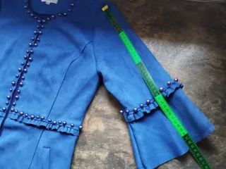 Chaqueta Vamiia azul volantes perlas Talla S Nueva