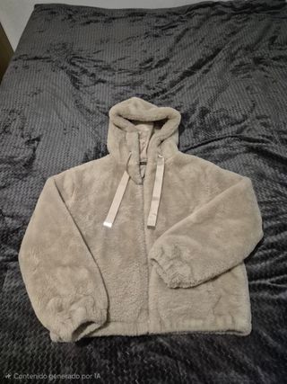 Chaqueta pelo blanco crema mujer