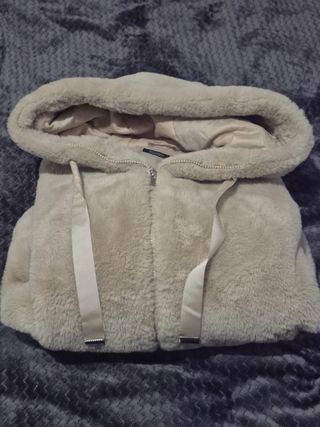 Chaqueta pelo blanco crema mujer