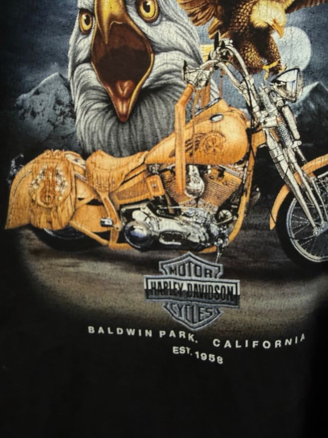 VINTAGE camiseta negra HARLEY DAVIDSON talla XL