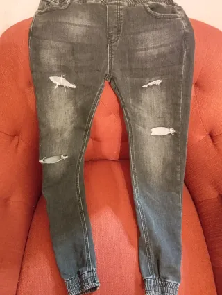 Pantalón Jean Roto Niño Negro 10-11 años