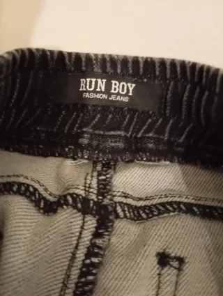 Pantalón Jean Roto Niño Negro 10-11 años