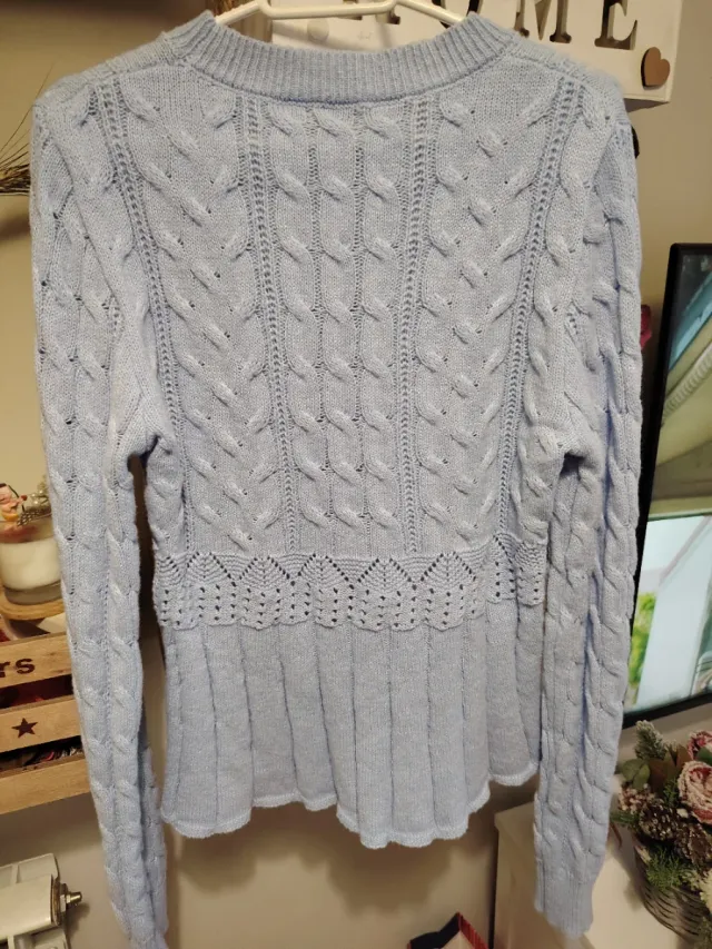 Jersey azul celeste lana trenzado