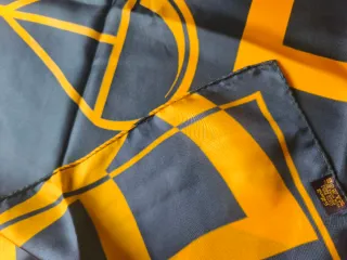 Foulard seta vintage oro e blu