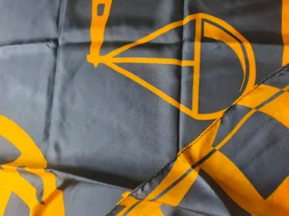 Foulard seta vintage oro e blu