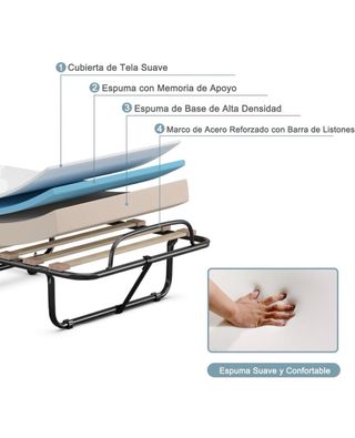Cama Plegable 80x190cm con Colchón