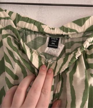 Pantalón de lino estampado cebra