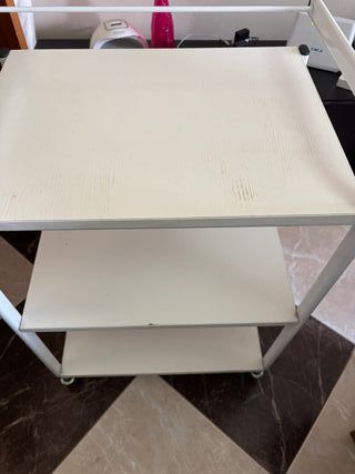 Carro auxiliar blanco estética 3 estantes