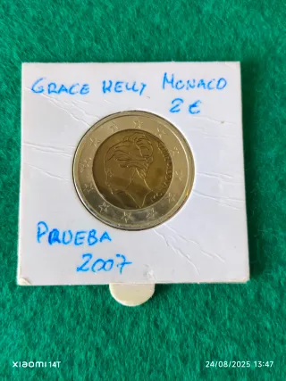 Moneda 2€ Grace Kelly Mónaco 2007 Prueba
