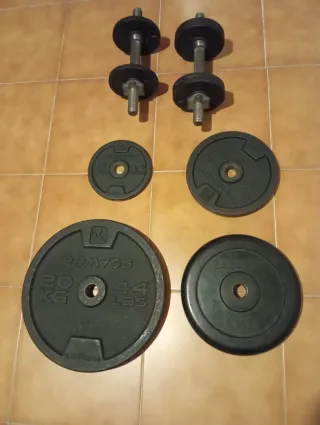 Discos de pesas y mancuerna Pack ahorro