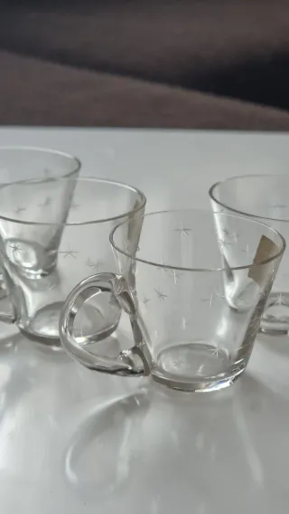 Lote 5 mini tazas cristal y 3 copas