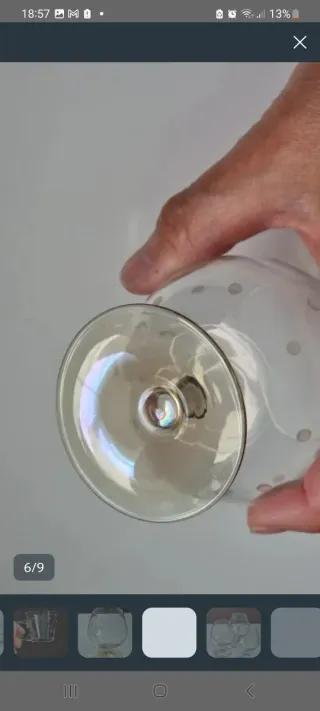 Lote 5 mini tazas cristal y 3 copas