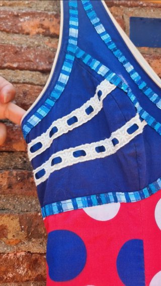 Traje de Flamenca Hermanos Lozano Coral Azul T.40